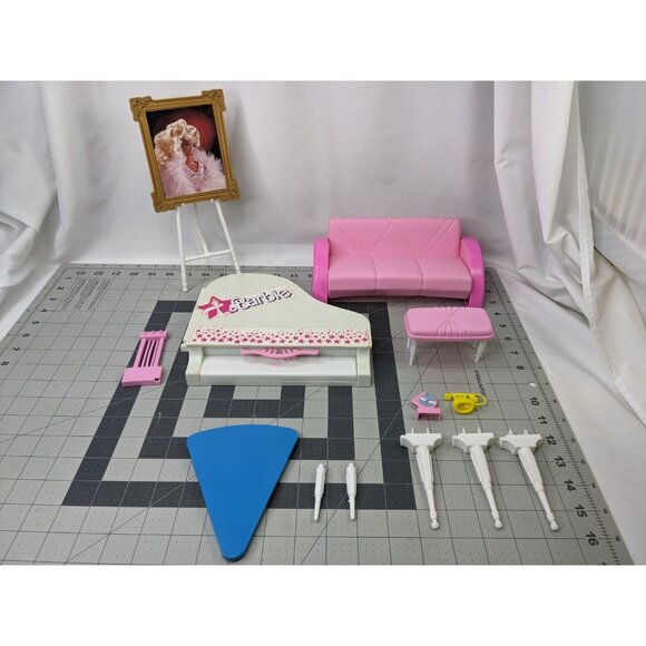 Mattel Other - Mattel Barbie Grand Piano Sofa Table Framed Picture Lot